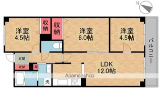 ロイヤルシャトー交野【2階】の間取り