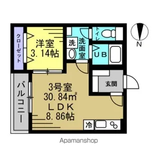 AJ千葉寺003【3階】の間取り