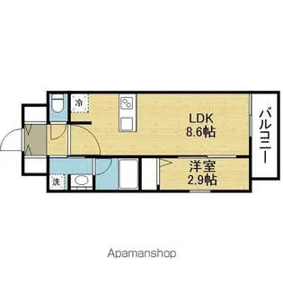 プレサンスレイズ上本町【8階号室】の間取り