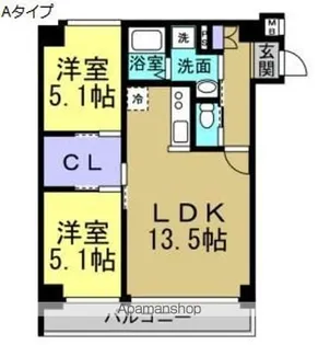 CHUNICHI BUILDING【403号室】の間取り