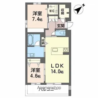 シャーメゾン月見【2階】の間取り