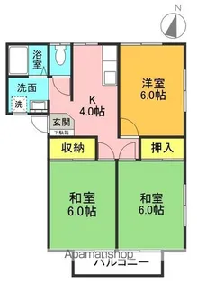 コーポ馬場西 C棟【202号室】の間取り