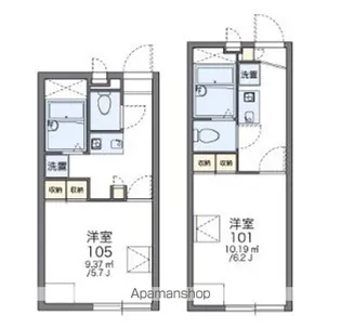 レオパレスRAFFINE【109号室】の間取り