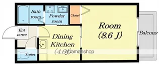 ダイヤモンドシーダー八番館【2階】の間取り
