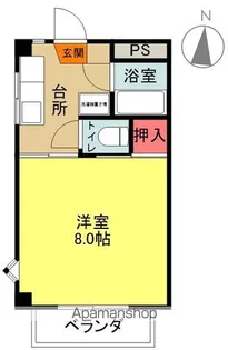 フラットさつきA【1階】の間取り