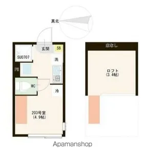 ハーモニーテラス富士見台Ⅳ【2階】の間取り