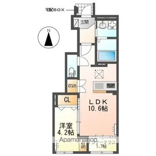 ファミール裏之門【1階】の間取り