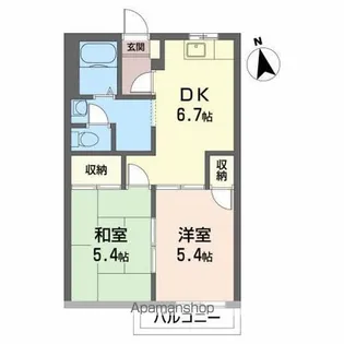 メゾンフォンテーヌ【2階】の間取り