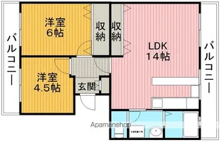 隆豊ハイツ【4階】の間取り