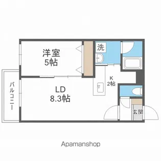 ユラ美園【305号室】の間取り