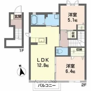 プルミエボヌール【1階】の間取り