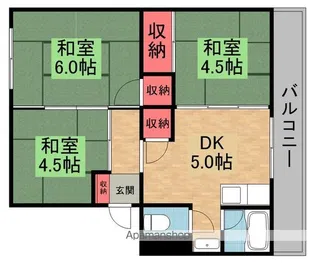 御殿山コーポB【3階】の間取り