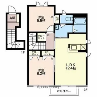アーバンスクエアE【201号室】の間取り