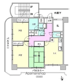 レジデンス若園町【501号室】の間取り