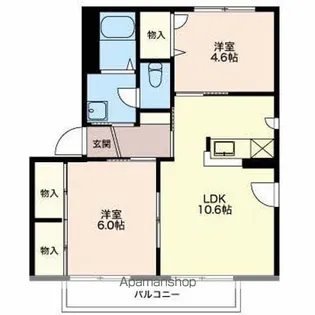 マルベリー・ヴィラB棟【B101号室】の間取り