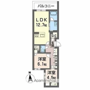 メゾン ボヌール【203号室】の間取り
