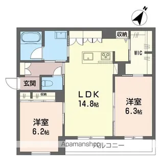 ベルクルーⅢ【103号室】の間取り
