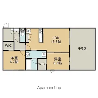 ピオネロ恵庭Ⅳ【1階】の間取り
