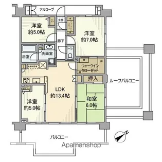 コットンアイランドアルテ【9階】の間取り