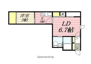 アリエス朝日ヶ丘【1階】の間取り