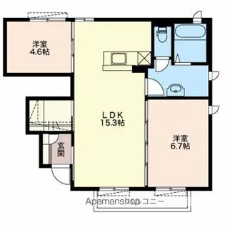 マメゾンA【101号室】の間取り