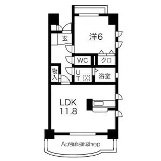 アンソレイエ勝川【5階】の間取り
