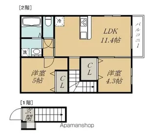 JOYFUL国見ケ丘【203号室】の間取り