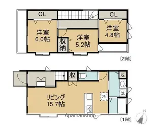 愛知県半田市亀崎町5丁目【一戸建】の間取り