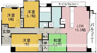 アリスト豊中清風荘【7階】の間取り