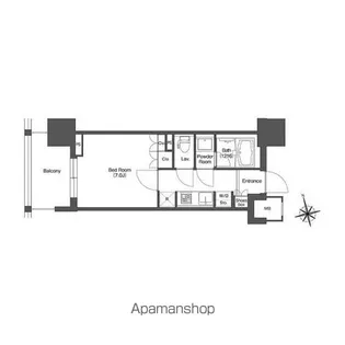 LIBR GRANT 西新宿EAST【6階】の間取り