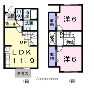 レジデンスCALMーC【1階】の間取り
