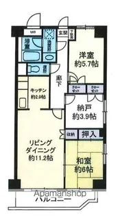 T’S GARDEN鶴見市場(旧ヴォレースガサワ)【6階】の間取り