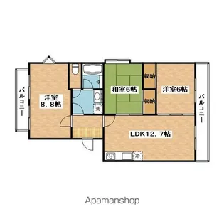 奥センチュリーハイツⅠ【4階】の間取り