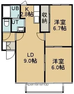オークビレッジⅠ【202号室】の間取り