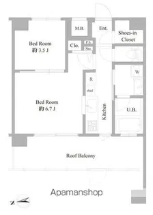 B CITY APARTMENT ITABASHI NORTH【6階】の間取り