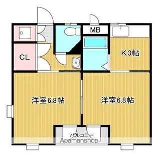 ジョイフル南田辺【401号室】の間取り