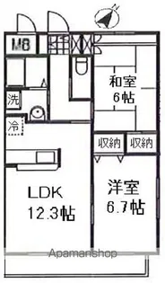 ミニヨンフルールAWA【3階】の間取り