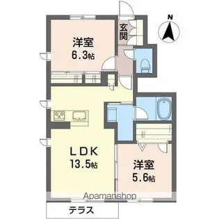 メルヴェーユM【105号室】の間取り