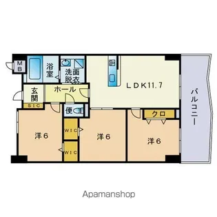 リオグランデ博多【204号室】の間取り