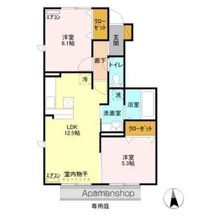 イーグレット B【1階】の間取り