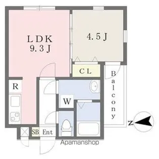 MOVE山王WEST【201号室】の間取り