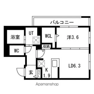 アルファスクエア円山4条【5階】の間取り