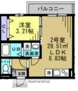 1LDKの間取り画像