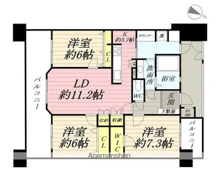 レクセルマンション福生第2【9階】の間取り