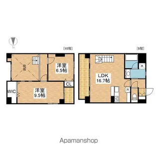スタジオスクエア泉【9階】の間取り