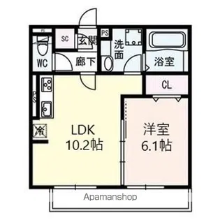 GRANZ西岩田【1階】の間取り