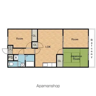 ハイツ山本E棟【2階】の間取り