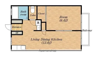 ハイツ朝日【2階】の間取り
