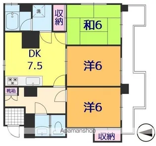 ホワイトハイツ【206号室】の間取り