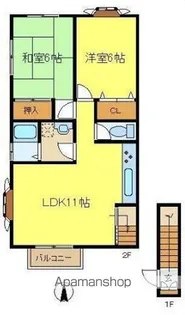 旭ルーミー新松戸6号館【2階】の間取り